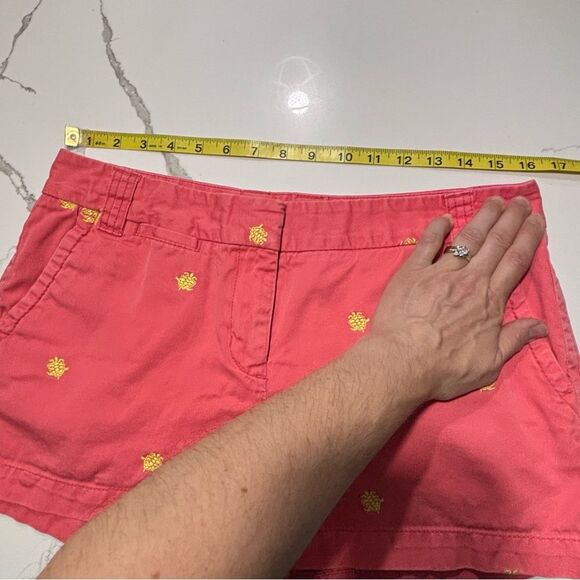 J. Crew Women's Pineapple Print Coral Shorts with Yellow Embroidery Size 8 - Picture 13 of 15